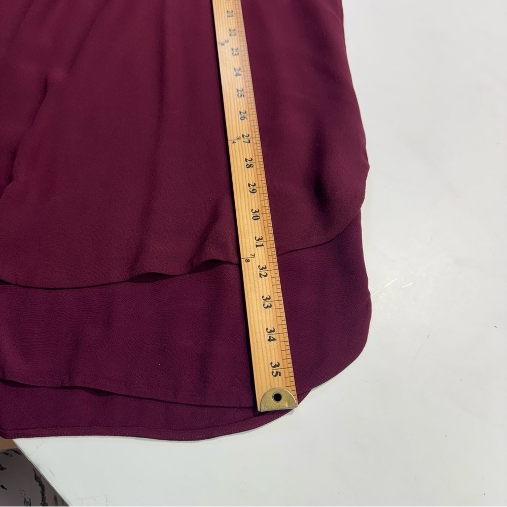Vince Silk Blend Sheer Long Sleeve Burgundy Shift Dress Tunic Size 4 - Picture 15 of 16